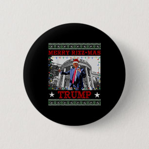 Merrry Rizzmas Trump Funny Humorous Trump Dance Ch 6 Cm Round Badge