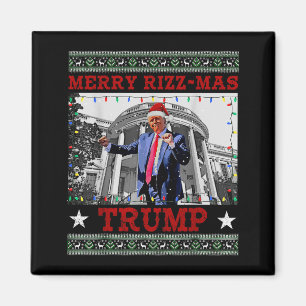 Merrry Rizzmas Trump Funny Humorous Trump Dance Ch Magnet