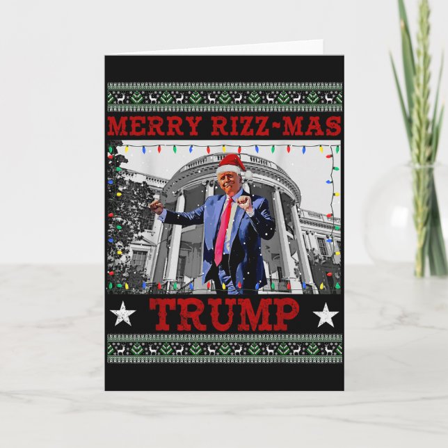 Merrry Rizzmas Trump Funny Humourous Trump Dance C Card (Front)