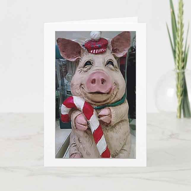 MERRY 1st CHRISTMAS FROM CHRISTMAS PIGGY Holiday Card (Front)