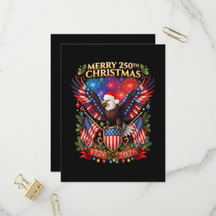 Merry 250th Christmas 1776 2026 Patriotic Eagle  Invitation Postcard