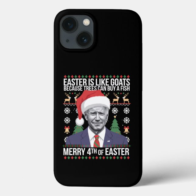 Merry 4th Of Easter Funny Biden Ugly Christmas  Case-Mate iPhone Case (Back)