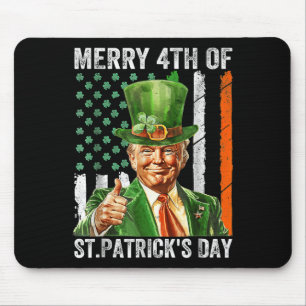 Merry 4th Of St Patricks Day Leprechaun Hat Mouse Pad