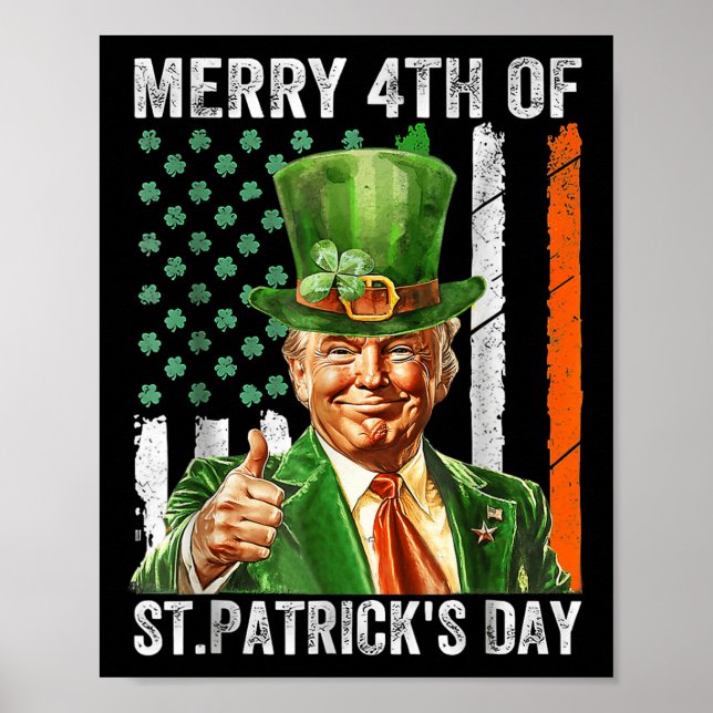 Merry 4th Of St Patricks Day Leprechaun Hat Poster (Front)
