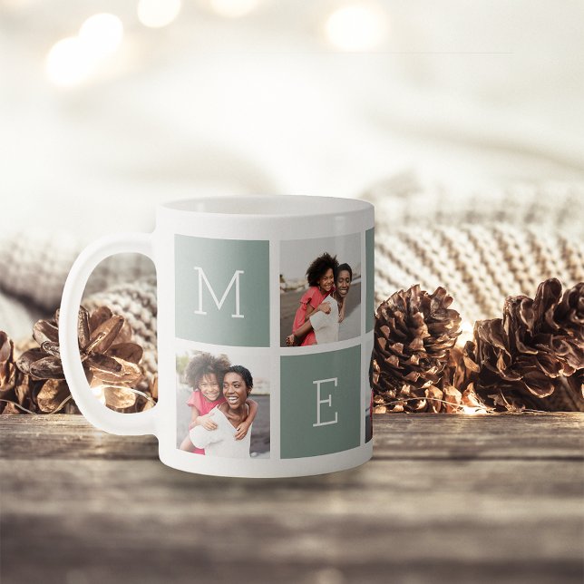 MERRY 5 Photo Collage Christmas Holiday Coffee Mug (Creator Uploaded)