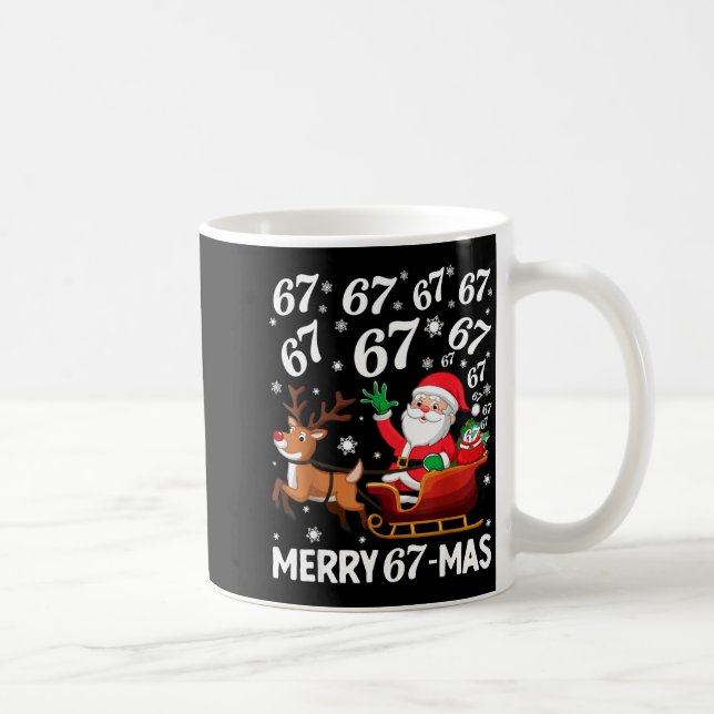 Merry 67-mas Funny Christmas Six Seven Holiday Hum Coffee Mug (Right)