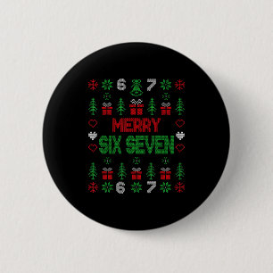 Merry 67 Six Seven 6 7 Meme Christmas Funny Gen Al 6 Cm Round Badge