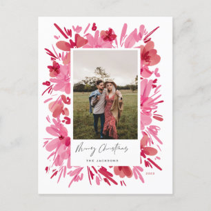 Merry abstract red floral Christmas holiday design