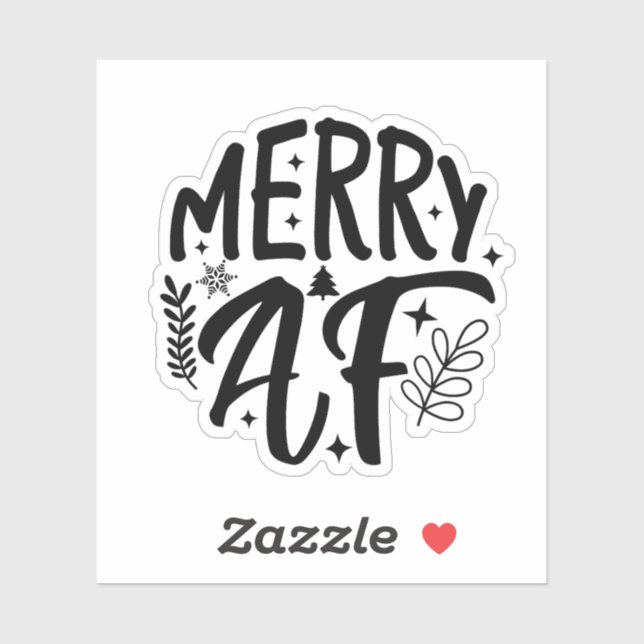 Merry Af Funny Christmas Snowflake Xmas  (Sheet)