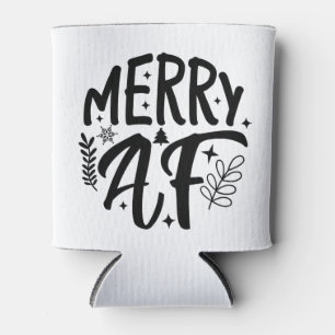 Merry Af Funny Christmas Snowflake Xmas Can Cooler