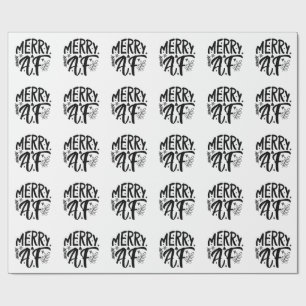 Merry Af Funny Christmas Snowflake Xmas Wrapping Paper