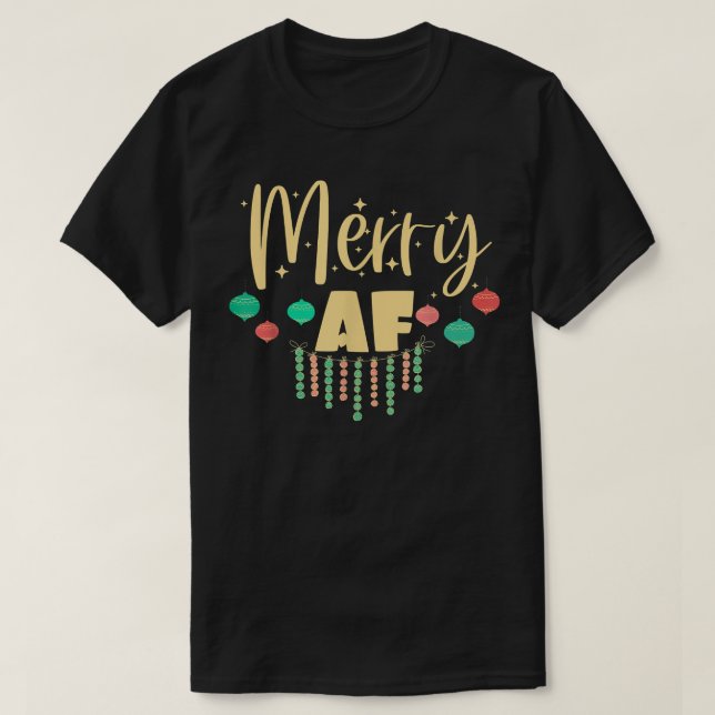 Merry AF Funny Ugly Christmas Sweater  (Design Front)
