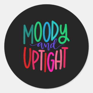 Merry & Bright And Moody & Uptight, Matchi Classic Round Sticker