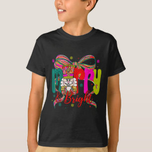 Merry & Bright Coquette Bow Nutcracker Christm T-Shirt