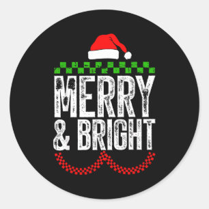 Merry & Bright Moody & Uptight Matching Co Classic Round Sticker