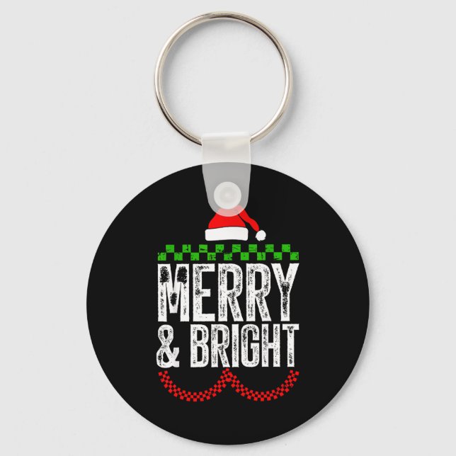 Merry &amp; Bright Moody &amp; Uptight Matching Co Key Ring (Front)