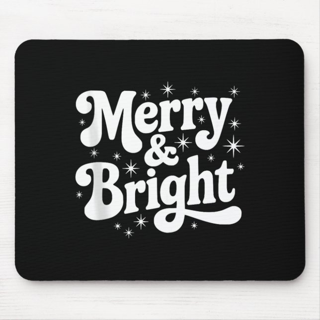 Merry &amp; Bright Retro Christmas Groovy Holiday  Mouse Pad (Front)