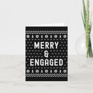 Merry & Engaged Christmas Matching Pajama Coup Card