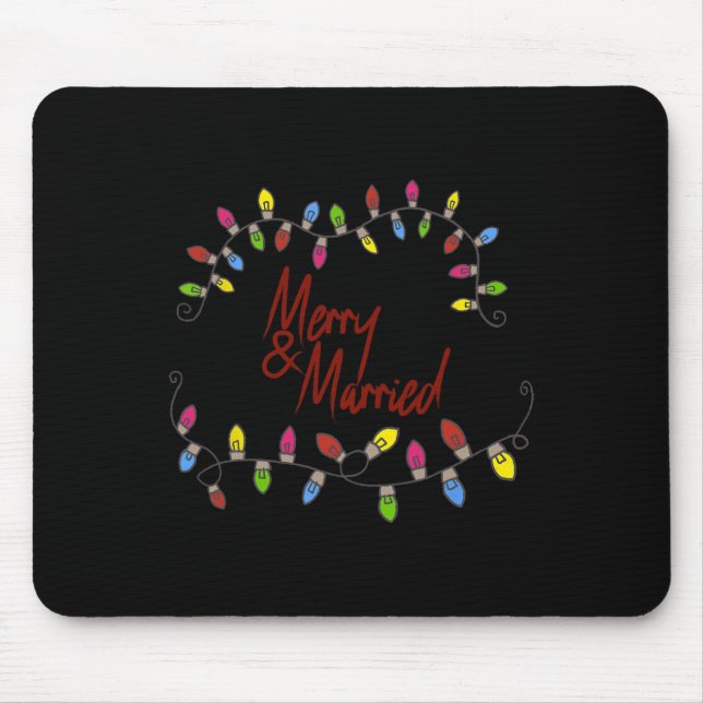Merry &amp; Married First Christmas Matching Coupl Mouse Pad (Front)