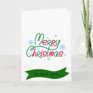 Merry and blessed Christmas antique Holiday Card