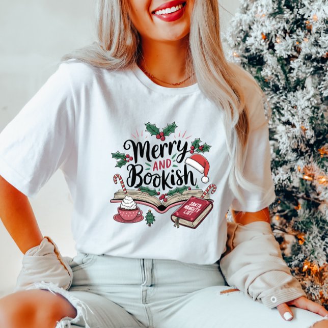 Merry and Bookish Christmas T-Shirt (Creator Uploaded)