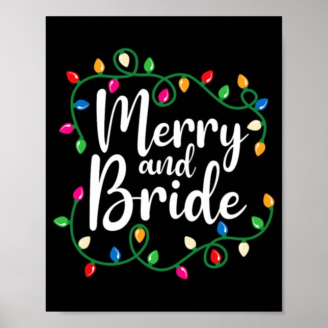 Merry And Bride Getting Lit Christmas Lights Bache Poster (Front)