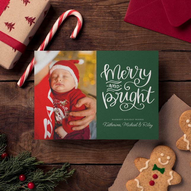 MERRY AND BRIGHT | Add Your Photo Holiday Card (Creator Uploaded)