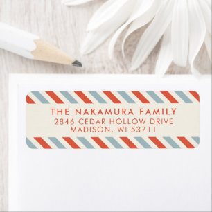Merry and Bright Airmail Return Address Label
