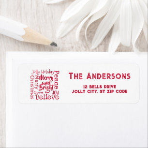 Merry and Bright and Favourite Christmas Sayings Return Address Label
