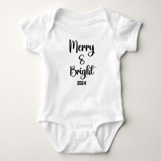 Merry and Bright Baby Christmas Bodysuit