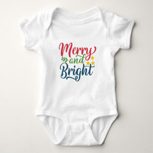 Merry and Bright Baby Christmas Outfit – Holiday  Bodysuit