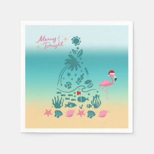 Merry And Bright Beach Christmas Napkin