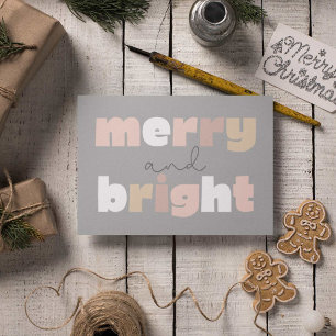 Merry and Bright Boho Christmas Postcard