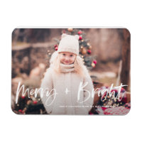 Merry and Bright Brush Lettering Photo Christmas