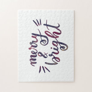 Merry and bright - burgundy jigsaw puzzle