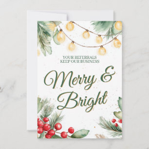 Merry and Bright Business Referral Christmas Card