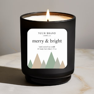 "Merry and Bright Candle Label   Festive Holiday