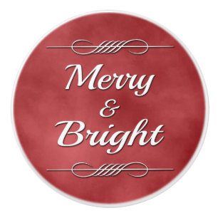 Merry and Bright Ceramic Knob