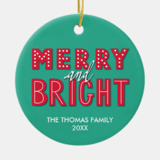 Merry and Bright Ceramic Tree Decoration