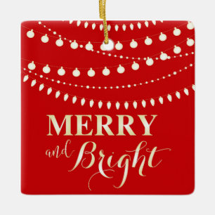 Merry and Bright Ceramic Tree Decoration