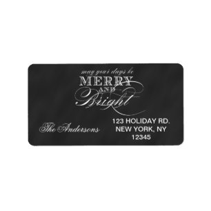 MERRY AND BRIGHT CHALKBOARD HOLIDAY LABEL