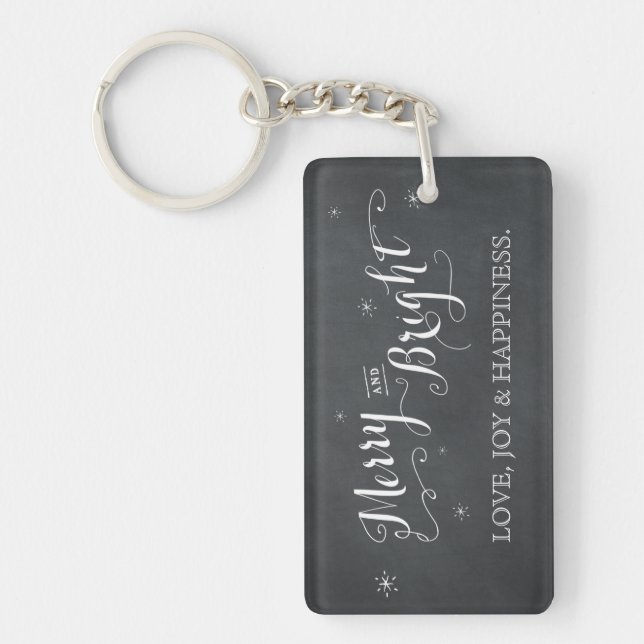 Merry and Bright - Chalkboard Keychains (Front)