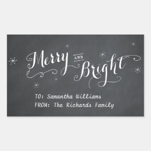 Merry and Bright - Chalkboard Stickers