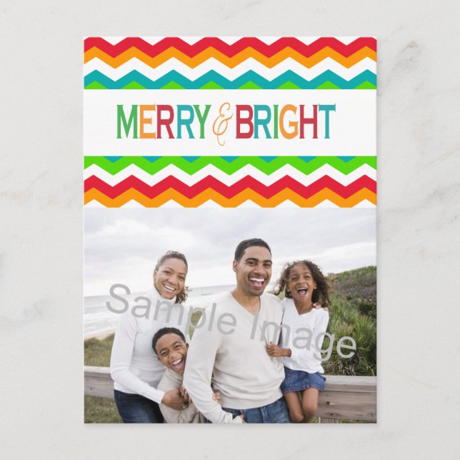 Merry and Bright Chevron Holiday | Bold Colours (Front)