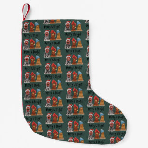 Merry And Bright Chickens Christmas Farm Animal  Small Christmas Stocking