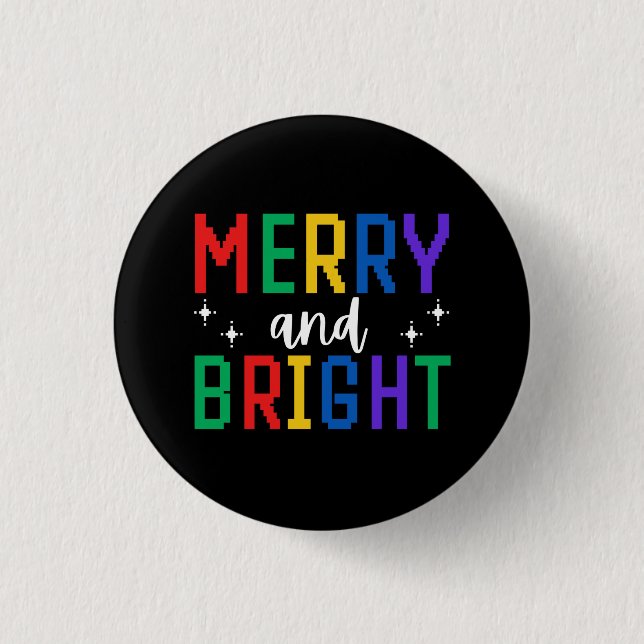 Merry And Bright Christmas 3 Cm Round Badge (Front)