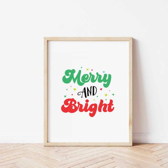 Merry and Bright Christmas Art Print (Creator Uploaded)