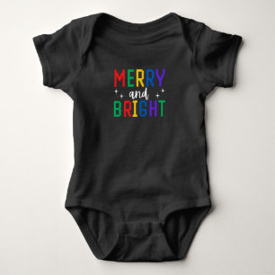 Merry And Bright Christmas Baby Bodysuit