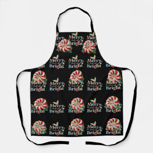 Merry and Bright Christmas Candy Cane Apron