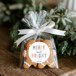 Merry and Bright Christmas Classic Round Sticker